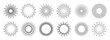 © 32 pixels - Vintage sunburst collection. Bursting sun rays. Fireworks. Logotype or lettering design element. Radial sunset beams. Vector illustration.