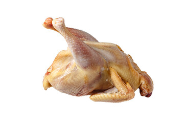 Raw butchered chicken for cooking on a white background. Isolated.