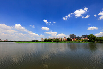 Wall Mural - Summer Landscape of Waterfront City, Tangshan City, China