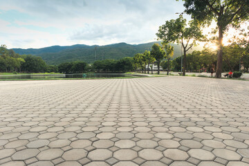 paver brick floor also call brick paving, paving stone or block paving. manufactured from concrete o