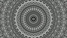 Abstract Background Kaleidoscope Mandala Round Geometric Seamless Pattern. Animation Kaleidoscope Black And White.