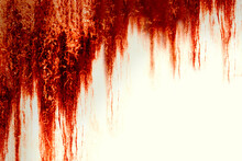Halloween Background. Blood Texture Background. Texture Of  Concrete Wall With Bloody Red Stains.