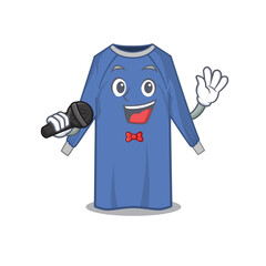 Sticker - cartoon character of disposable clothes sing a song with a microphone