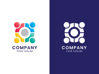 Modern Community Circle logo. For personal or business. Colorful gradient concept. This logo is good for group, organization, friendship, or any industry. Modern, elegant, simple. Vector Illustration.