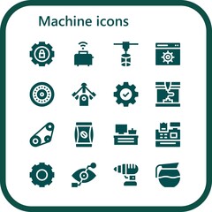 Canvas Print - machine icon set