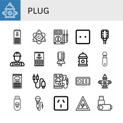 Sticker - Set of plug icons