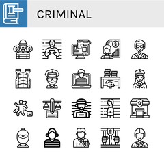 Poster - criminal icon set