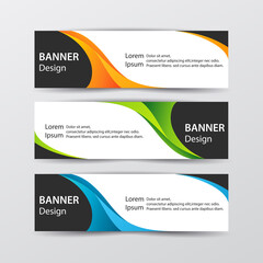 Wall Mural - Set of abstract design banner web template. Vector illustration