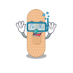 Sticker - Standard bandage mascot design swims with diving glasses