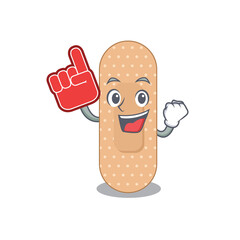 Poster - Standard bandage in cartoon picture design with Foam finger