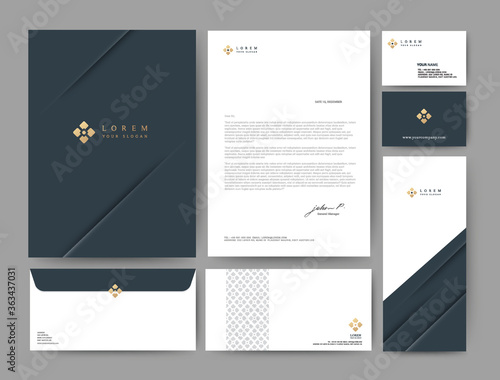 Fotografía Branding identity template corporate company design, Set for business hotel, res