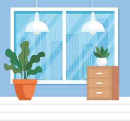 Poster - house place interior scene icon vector illustration design