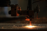 Fototapeta  - Cnc oxy - fuel cutting machine. Typical materials cut with a plasma torch include steel.