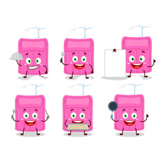 Sticker - Cartoon character of air mattress with various chef emoticons