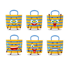 Poster - Cartoon character of beach bag with smile expression