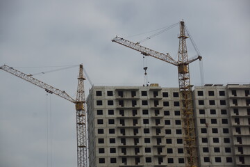 construction site with crane