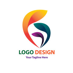 Wall Mural - Vector logo leaf design in eps 10. Simple template and ready to use