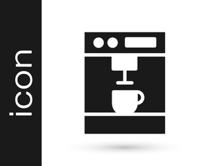 Grey Coffee machine icon isolated on white background. Vector Illustration.