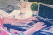 © peshkova - Double exposure of technology hologram with man working on computer background. Concept of big data.