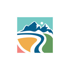 mountain logo vector icon design