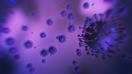 Sticker - CORONAVIRUS | COVID-19 | 3D Render Illustration | Hintergrund / Banner