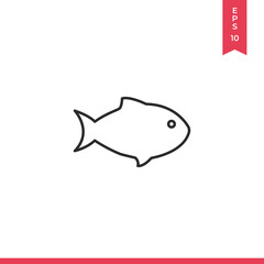 Poster - Fish icon vector. Fishing sign