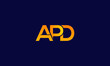 Alphabet letter icon symbol monogram logo APD