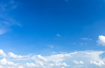 beautiful land air atmosphere bright blue sky background abstract clear texture with white cloud.