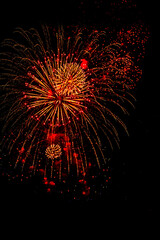 Canvas Print - fireworks at new year eve with copy space. abstract firework holiday background