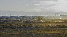 Gypsy Slum In Podgorica, Montenegro, Town City Urban Settlement, Poverty, Garbage Or Junkyard Near Gypsy Houses