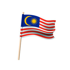 Wall Mural - Malaysia flag on white background