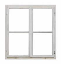 Old Wooden Window On White Background