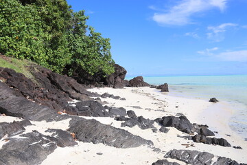 Canvas Print - Plage paradisiaque de Maupiti, Polynésie française