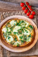 Wall Mural - Frittata with ground meat and mozzarella