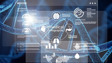Wall Mural - human system cells molecular structure illustration