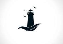 Lighthouse Silhouette Vector Illustration