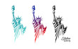 The Statue of Liberty vector, in the United States, colorful collection design isolated on white background, illustration