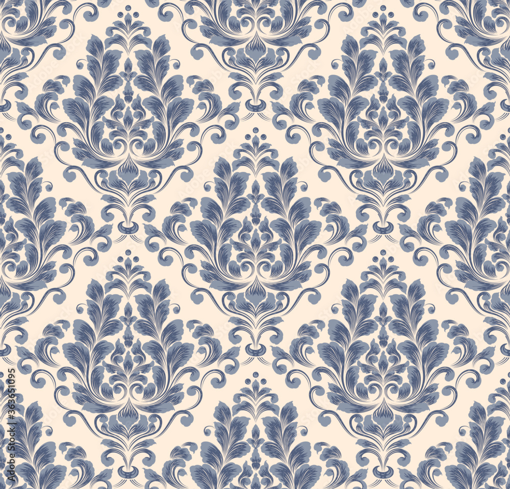 Damask seamless pattern element. Vector classical luxury old fashioned ...