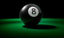  8 Ball On Green Pool Table