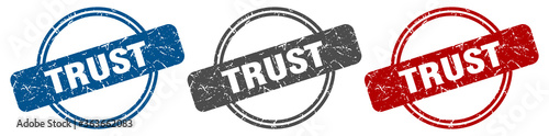 Fotomural trust stamp. trust sign. trust label set
