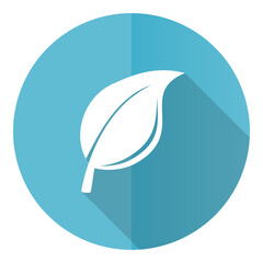 Leinwandbilder - Nature vector icon, flat design blue round web button isolated on white background