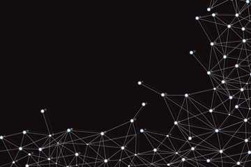 Wall Mural - Network abstract connection isolated on black background.Network technology background with dots and lines for backdrop and ai design. Modern abstract concept.Vector illustration of network technology