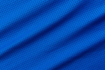 Blue football, basketball, volleyball, hockey, rugby, lacrosse and handball jersey clothing fabric texture sports wear background