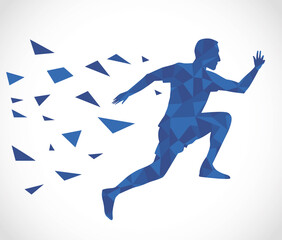 Sticker - silhouette of athletic man running