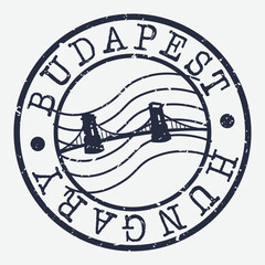  Budapest Hungary Stamp Postal. Silhouette Seal. Passport Round Design. Vector Icon. Design Retro Travel. National Symbol.