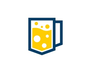 Sticker - Simple glass beer with liquid inside