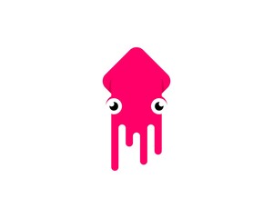 Wall Mural - Abstract pink cute octopus