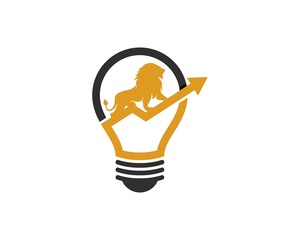 Sticker - Light bulb with lion and arrow growth up