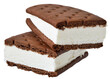 ice cream vanilla sandwich in chocolate chip cookies