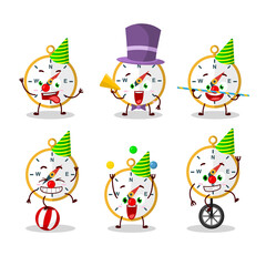 Sticker - Cartoon character of compass with various circus shows